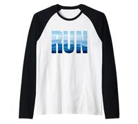 Run Graphic Art for Runners, Vintage, Marathon Trail Retro Camiseta Manga Raglan