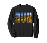 Run Graphic Art for Runners, Vintage, Marathon Trail Retro Sudadera
