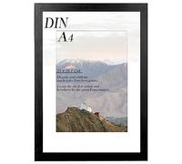 RUN HELIX Marco de Fotos A4 29.7x21cm en Madera - Marco Fotos A4 para Impresión - Cuadros para Título Universitario, Poster, Fotografias Boda, Comunión, Diplomas - Negro, 1 Unidad