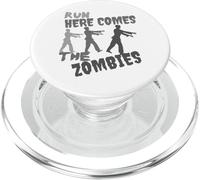 Run Here Comes The Zombies Divertido Disfraz de Halloween de Zombies PopSockets PopGrip para MagSafe