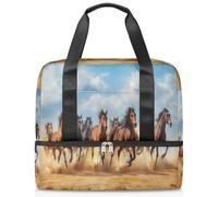 Run Horses - Bolsa deportiva para mujeres, hombres, niños y niñas, 21 L, para fin de semana, para viajes, gimnasio, yoga, color, Big, Organizador de bolsas