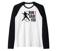 Run I Dare You Baseball Catcher Baseball Player Baseball Camiseta Manga Raglan