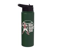 Run I Dare You Baseball Catcher Baseball Player Baseball Stainless Steel Insulated Water Bottle