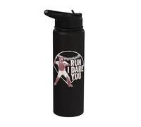 Run I Dare You Baseball Catcher Baseball Player Baseball Stainless Steel Insulated Water Bottle