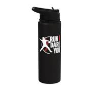 Run I Dare You Baseball Catcher Baseball Player Baseball Stainless Steel Insulated Water Bottle