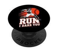 Run I Dare You Baseball Go Ahead & Run I Dare You To Run On PopSockets PopGrip Adhesivo