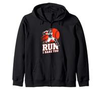 Run I Dare You Baseball Go Ahead & Run I Dare You To Run On Sudadera con Capucha