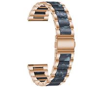 Run Ken 20mm 22mm Metal + Correa de resina Compatible con Samsung Galaxy Watch 5 Pro 4 3 Classic Band 40mm 44mm 42mm 46mm 45mm Active 2 Pulsera de aleación(Rose gold Style4)