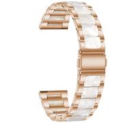 Run Ken 20mm 22mm Metal + Correa de resina Compatible con Samsung Galaxy Watch 5 Pro 4 3 Classic Band 40mm 44mm 42mm 46mm 45mm Active 2 Pulsera de aleación(Rose gold Style2)