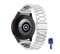 Run Ken Banda de Acero Inoxidable Hot Sin Gaps Compatible con Samsung Galaxy Watch 4 Classic 46 42mm / Watch4 44 40mm Correa de muñeca Curved Pulsera de Metal(Siliver,Galaxy watch4 44mm)