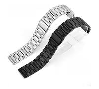 Run Ken Banda de reloj de acero inoxidable 18 mm 20 mm 22 mm de 24 mm de pulsera de la pulsera de la correa de la correa de la correa del reemplazo de la correa de la muñeca(Black,18mm)