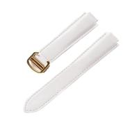 Run Ken Compatible Con Cartier Correa De Globo Azul Correa For Hombre Correa For Mujer Correa De Cuero Suave Convexa Hebilla Plegable Accesorios For Reloj(White Gold Buckle,20X12mm)