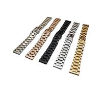 Run Ken Correa de banda de reloj de acero inoxidable 12/14 / 16/19/19/20 / 21/22/13/20 / 21/22/23/24 mm for hombre pulsera de metal sólido plateado negro compatible con reloj de cuarzo(Rose gold,15mm)