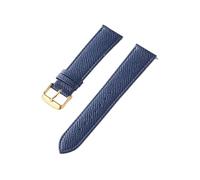 Run Ken Correa De Cuero Con Estampado De Palma, Correa De Reloj De Piel De Vaca Auténtica Hecha A Mano, Pulsera De Reloj For Hombre Y Mujer, Azul, Amarillo, Marrón Y Marrón(Royal blue gold,18mm)