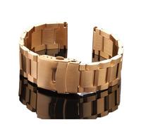 Run Ken Correa De Reloj Acero Inoxidable For Hombre Y Mujer, Pulsera Eslabones Metal 18mm, 20mm, 22mm, 24mm, Accesorios, Plata, Oro Rosa, Negro(Gold,22mm)