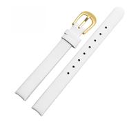 Run Ken Correa De Reloj Con Correa De Arco Blanco Y Negro De 10mm, Correa De Cuero Compatible Con Relojes CK K43231 K43232 K43236, Accesorios For Relojes De Mujer(White gold buckle)