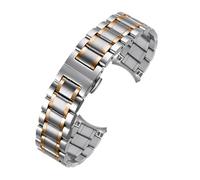 Run Ken Correa de reloj de acero inoxidable sólido Compatible con Ar5889 5890 5905 5920 correa de reloj for hombres y mujeres 18 20 22 23 24mm(Silvery Rose Gold,22mm)