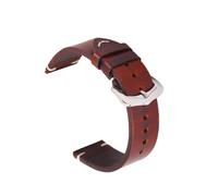 Run Ken Correa De Reloj De Cuero Genuino 18mm 20mm 22mm 24mm Cuero Encerado Con Aceite Costura Hecha A Mano Correa De Reloj For Mujeres Y Hombres Pulsera De Muñeca(Drak brown,22mm)