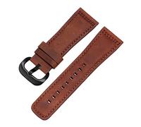 Run Ken Correa De Reloj De Cuero Genuino Esmerilado, Correa De Repuesto De 28mm, Color Negro Y Marrón, Compatible Con Cadena De Reloj Retro Serie S2 M2 P3 T2(Brick red black)