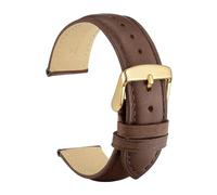 Run Ken Correa De Reloj De Piel De Becerro, Correa De Muñeca De Material Suave, 16mm, 18mm, 19mm, 20mm, 21mm, 22mm, 23mm, 24mm, Hebilla Dorada(Dark Brown-Gold-A,24mm)