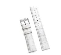 Run Ken Correa De Reloj De Piel De Vaca Auténtica, Hebilla De Pasador De 12/14/16/18/20/22/24 Mm, Correa De Reloj De Muñeca Suave(White 1,18mm)