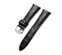 Run Ken Correas De Reloj Cuero Genuino 12 A 24 Mm Con Hebilla Acero Y Brazalete For La Muñeca(Black,22mm)