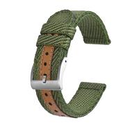 Run Ken Correas De Reloj De Nailon, Correa De Reloj De 18mm, 20mm Y 22mm For Hombres Y Mujeres, Repuesto Suave E Impermeable De Primera Calidad(Olive Green,22mm)