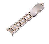 Run Ken Pulsera de la correa de la banda del reloj de reemplazo de acero inoxidable sólido 12 14 16 18 20 22 Muñeca de 24 mm Despliegue de soldadura sin fisuras(Silver gold Arc,24mm)