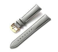 Run Ken Reloj Correa de cuero Correa de negocios for hombres y mujeres Rojo Marrón Azul 14 mm 16 mm 18 mm 20 mm 22 mm 24 mm Accesorios de reloj de cuero(Grey gold buckle,15mm)