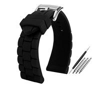 Run Ken Wheambanda de silicona compatible con ciudadano. AT8020 Angel Azul AT8020-03L / 54L Air Eagle JY8035 Correa AR5905 Pulsera impermeable 20 23mm negro(Black,23mm)