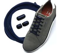 Run out sports Cordones elásticos sin atar con cápsulas de metal redondas, cordones con cierre rápido multicolor para niños y adultos, azul marino, M