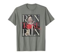 Run Rose Run Guitarra Dolly Parton Camiseta, Hombre, Verde Militar Jaspeado, S