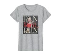 Run Rose Run Guitarra Dolly Parton Camiseta, Mujer, Gris Jaspeado, L