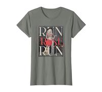 Run Rose Run Guitarra Dolly Parton Camiseta, Mujer, Verde Militar Jaspeado, S