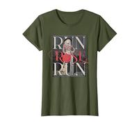 Run Rose Run Guitarra Dolly Parton Camiseta, Mujer, Verde Oliva, L