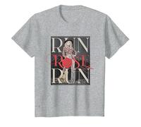 Run Rose Run Guitarra Dolly Parton Camiseta, Niños, Gris Jaspeado, 12 años