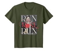 Run Rose Run Guitarra Dolly Parton Camiseta, Niños, Verde Oliva, 3 años