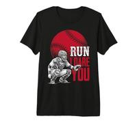 Run Steal I Dare You Baseball Catcher Vintage Humor Camiseta Premium