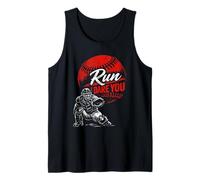 Run Steal I Dare You Baseball Catcher Vintage Humor Camiseta sin Mangas