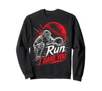 Run Steal I Dare You Baseball Catcher Vintage Humor Sudadera