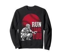 Run Steal I Dare You Baseball Catcher Vintage Humor Sudadera