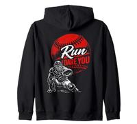 Run Steal I Dare You Baseball Catcher Vintage Humor Sudadera con Capucha