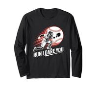 Run Steal I Dare You Baseball Softball Catcher - Aficionado Deportivo Manga Larga