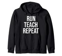 Run Teach Repeat Funny Running Saying Teacher Runner Gifts Sudadera con Capucha