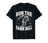 Run The Damn Ball Gridiron Football Player portón Trasero Deportes Camiseta