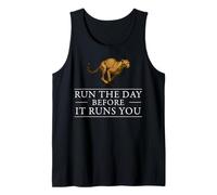 Run The Day Cheetah Motivacional Afirmación Hustle Mentalidad Camiseta sin Mangas