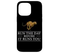 Run The Day Cheetah Motivacional Afirmación Hustle Mentalidad Carcasa para iPhone 14 Pro MAX