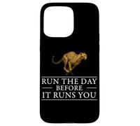 Run The Day Cheetah Motivacional Afirmación Hustle Mentalidad Carcasa para iPhone 15 Pro MAX