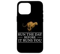 Run The Day Cheetah Motivacional Afirmación Hustle Mentalidad Carcasa para iPhone 16 Pro MAX