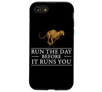 Run The Day Cheetah Motivacional Afirmación Hustle Mentalidad Carcasa para iPhone SE (2020) / 7/8
